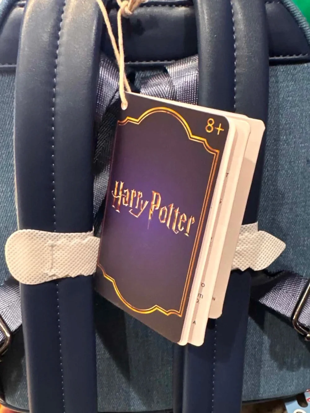 RARE HARRY POTTER Loungefly Denim & leather Hogwarts Crest Mini Backpack - Blue